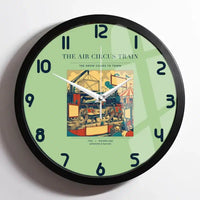 Thumbnail for VINTAGE G4037 - The Air Circus Train - Designed Wall Clocks design on lightgreen framed