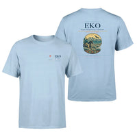 Thumbnail for Elko Regional Airport (EKO) design printed on light blue double-side t-shirt
