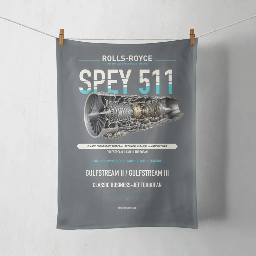 SPEY 511 design on gray towel