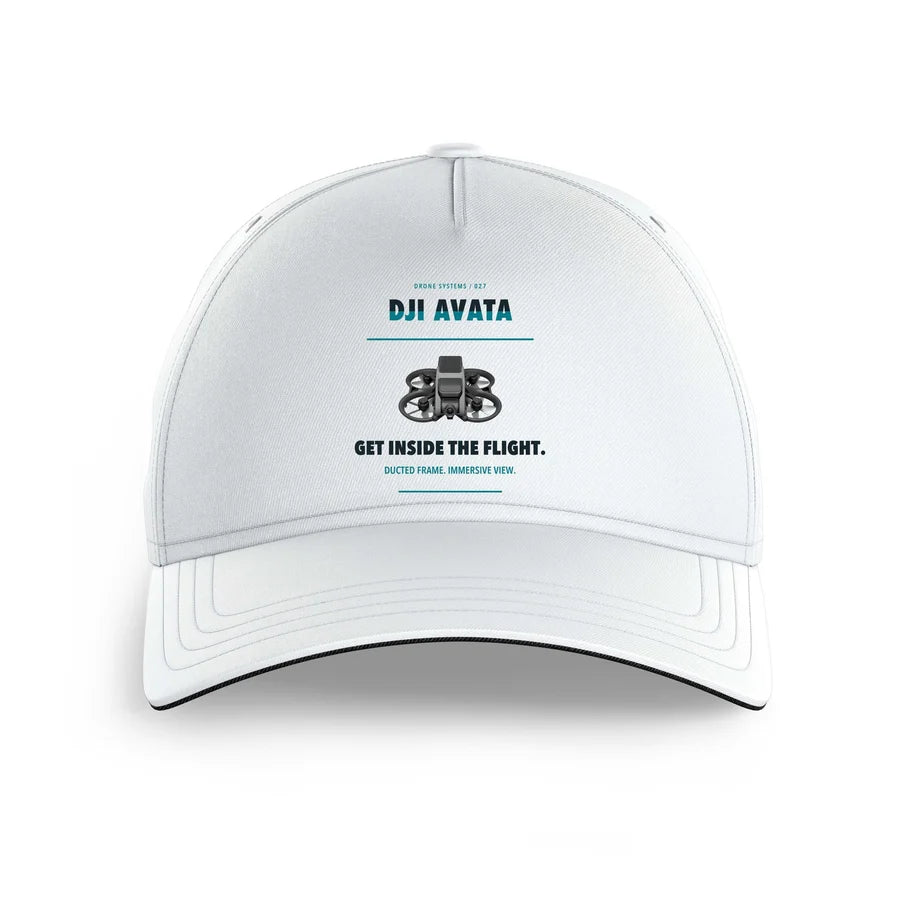 DJI Avata design on white printed hat