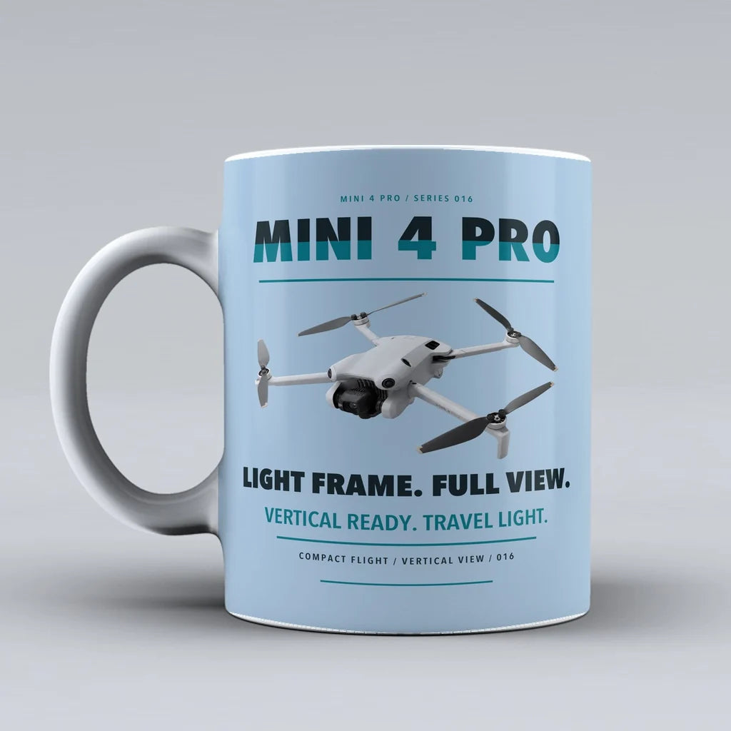 Mini 4 Pro Mug design on light blue dji