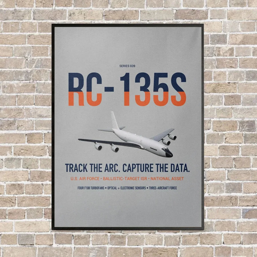 RC-135S Cobra Ball vertical canvas print - framed - light gray background