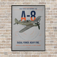 Thumbnail for Focke-Wulf Fw 190A-8 vertical canvas print - framed - light gray background