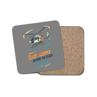 Thumbnail for Care Arrives Before The Clock Runs Out design on gray 1 piece coaster