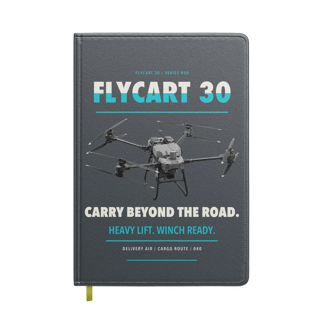 DJI FlyCart 30 design on gray notebook