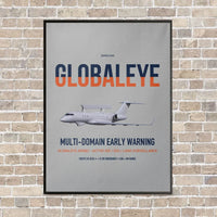 Thumbnail for Saab GlobalEye vertical canvas print - framed - light gray background