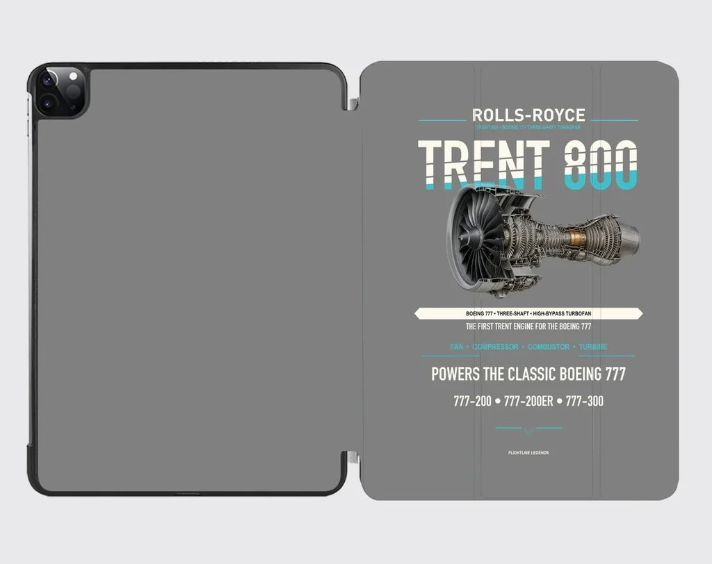 TRENT 800 design on gray ipad tablet case