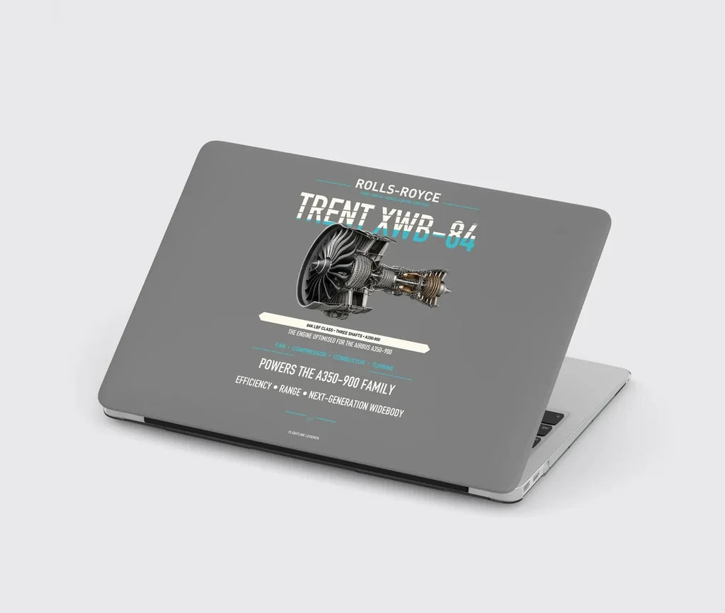 TRENT XWB-84 design on gray MacBook case