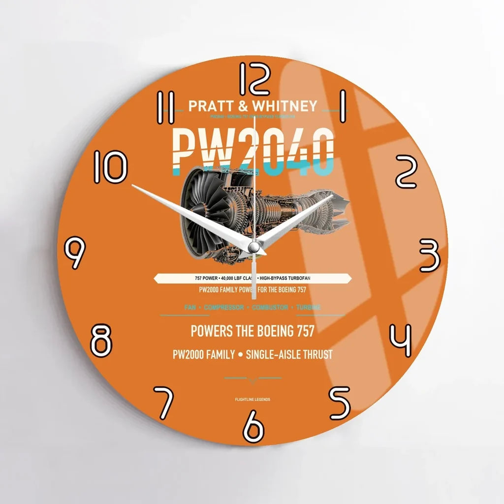 PW2040 design on orange no frame wall clock