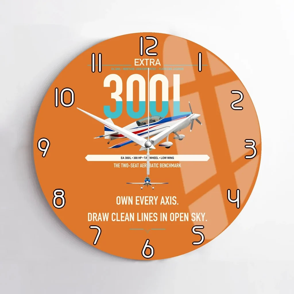 Extra 300L design on orange no frame wall clock
