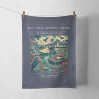 Thumbnail for VINTAGE G4060 - The Coral Stepping Stones - Designed Towels design on navyblue