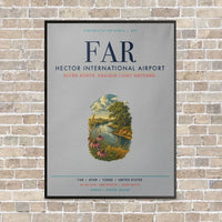 Thumbnail for Hector International Airport FAR vertical canvas print - framed - light gray background