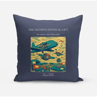 Thumbnail for VINTAGE G4471 - The Skydive Festival Lift - Designed Pillows design on navyblue