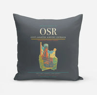 Thumbnail for Leoš Janáček Airport Ostrava (OSR) design on gray pillow