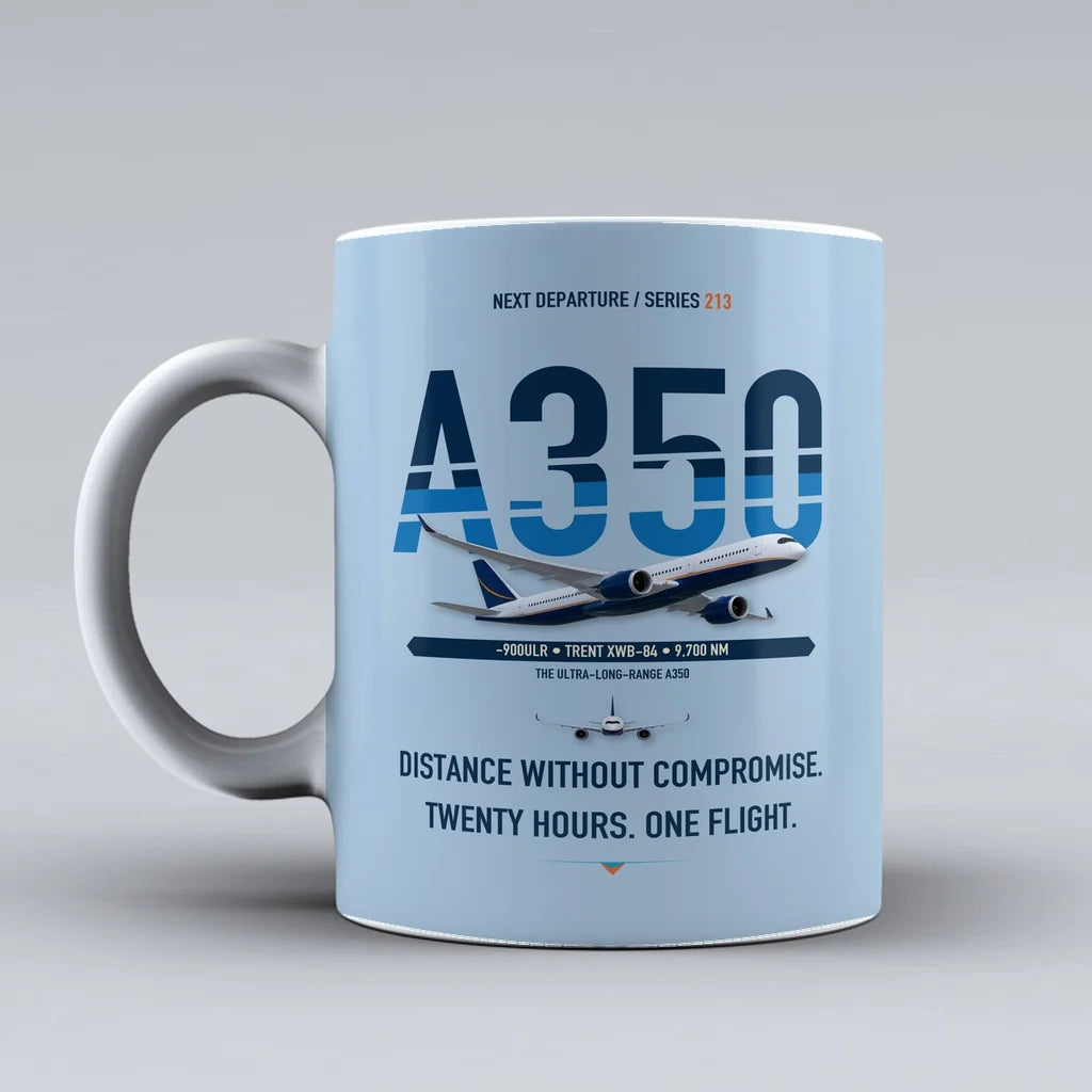 A350-900ULR Mug design on light blue airbus