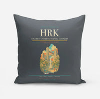 Thumbnail for Kharkiv International Airport (HRK) design on gray pillow