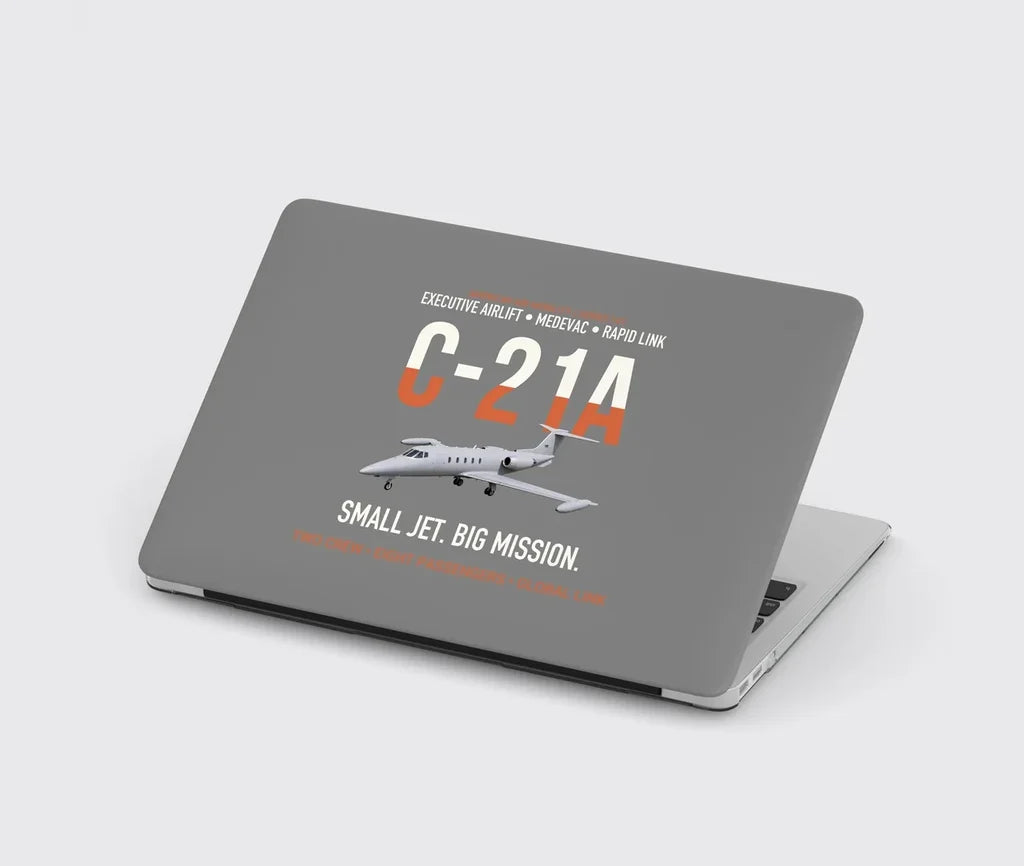 C-21A Learjet Small Jet Big Mission design on gray MacBook case