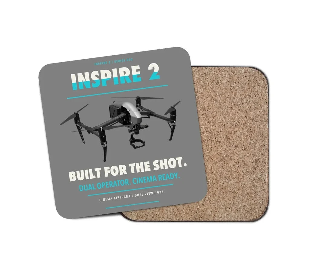 DJI Inspire 2 design on gray 1 piece coaster