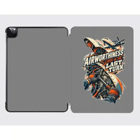 Thumbnail for Airworthiness Lives In The Last Turn design on gray ipad tablet case