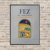 Thumbnail for Fes - Saiss Airport FEZ vertical canvas print - framed - light gray background