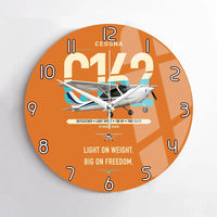 Thumbnail for Cessna 162 Skycatcher design on orange no frame wall clock