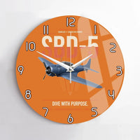 Thumbnail for SBD-5 Dauntless design on orange no frame wall clock