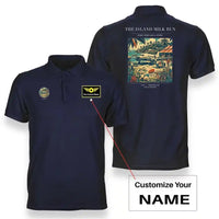 Thumbnail for VINTAGE G4084 - The Island Milk Run - Double-Side Polo T-Shirt design on navyblue+name