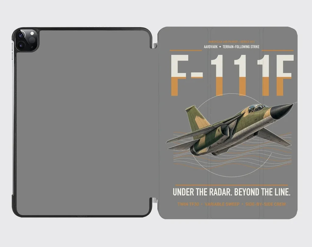 F-111F Aardvark design on gray ipad tablet case