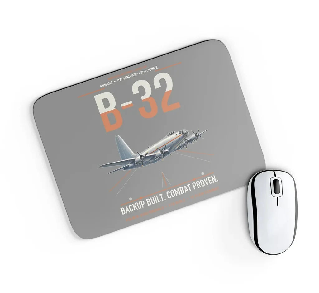 B-32 Dominator design on gray rectangle mouse pad