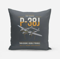 Thumbnail for P-38J Lightning design on gray pillow
