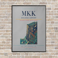 Thumbnail for Molokai Airport MKK vertical canvas print - framed - light gray background