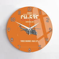 Thumbnail for Sikorsky CH-53E Super Stallion design on orange no frame wall clock