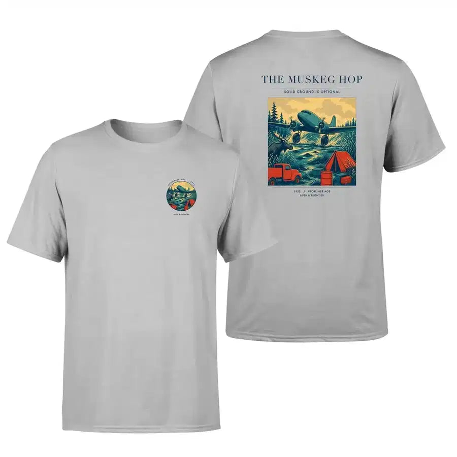 VINTAGE G4282 - The Muskeg Hop - Double-Side T-Shirt design on lightgray double side t shirt