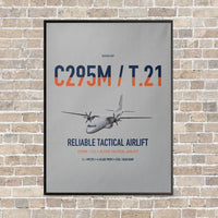 Thumbnail for Airbus C295M T.21 vertical canvas print - framed - light gray background