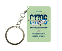Thumbnail for Cessna 170B design on light green designed key chain, double-side print