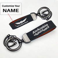 Thumbnail for Air Arabia Horseshoe Buckle key chain, Black + Name