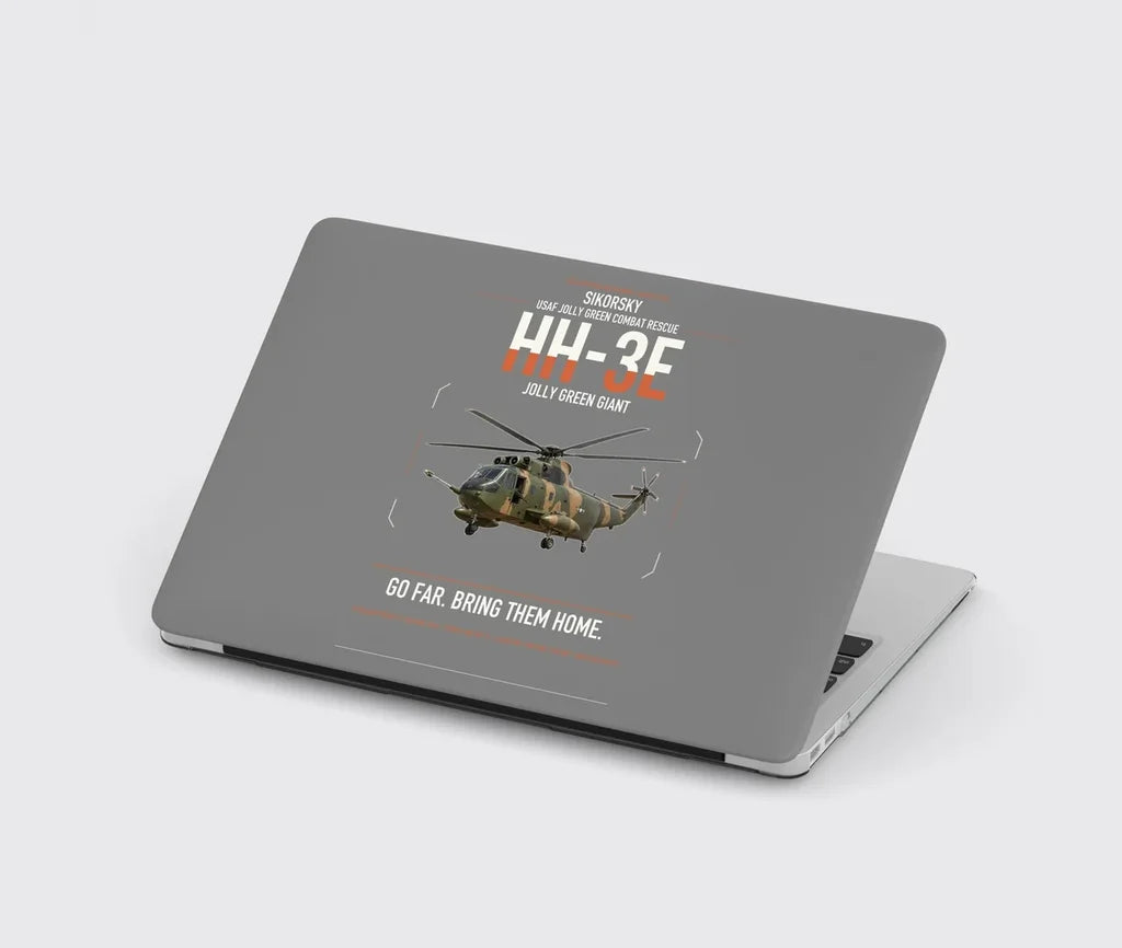 Sikorsky HH-3E Jolly Green Giant design on gray MacBook case