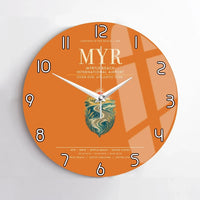 Thumbnail for Myrtle Beach International Airport (MYR) design on orange no frame wall clock