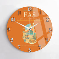Thumbnail for San Sebastián Airport (EAS) design on orange no frame wall clock