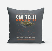 Thumbnail for Savoia-Marchetti SM.79-II Sparviero design on gray pillow