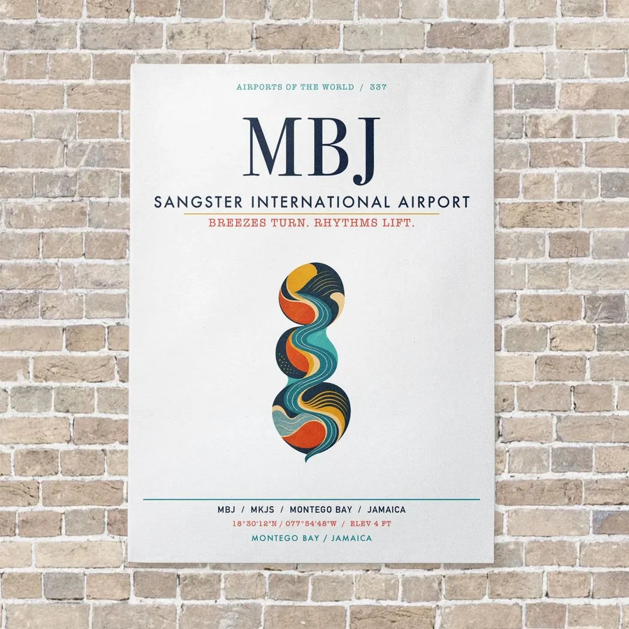 Sangster International Airport MBJ vertical canvas print - no frame - white background
