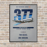 Thumbnail for Boeing 377 Stratocruiser vertical canvas print - framed - light gray background