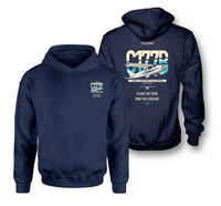 Thumbnail for Cessna 177B Cardinal design on navy blue double-side hoodie, double-side print