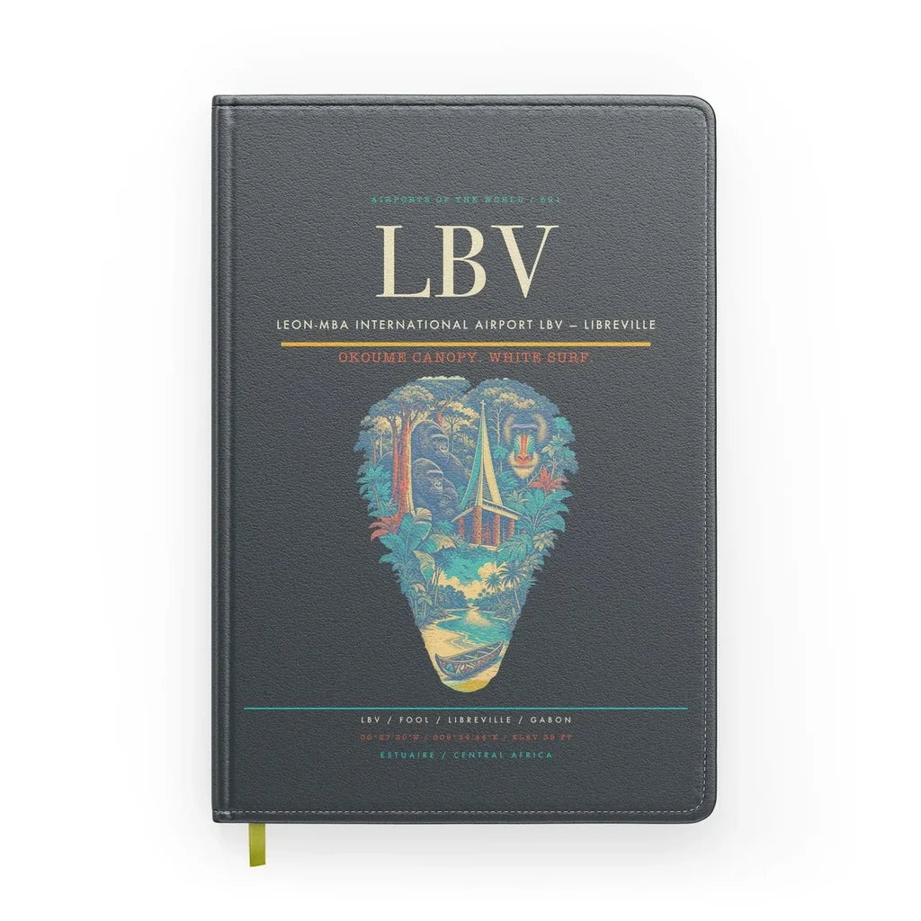Leon-Mba International Airport (LBV) design on gray notebook