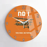 Thumbnail for Fokker Dr.I design on orange no frame wall clock