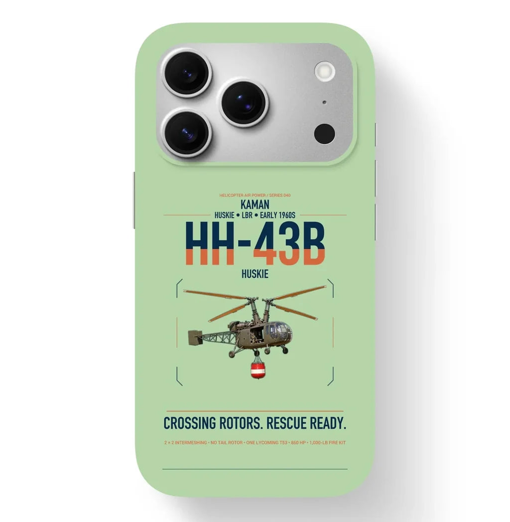 Kaman HH-43B Huskie design on light green magsafe iphone case, for iPhone 17 Pro