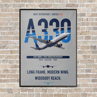 Thumbnail for Airbus A330-900neo vertical canvas print - framed - light gray background