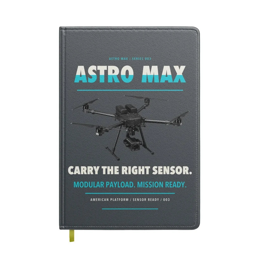 Freefly Astro Max design on gray notebook