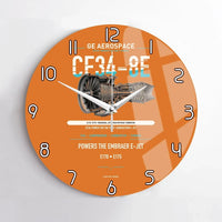 Thumbnail for CF34-8E design on orange no frame wall clock