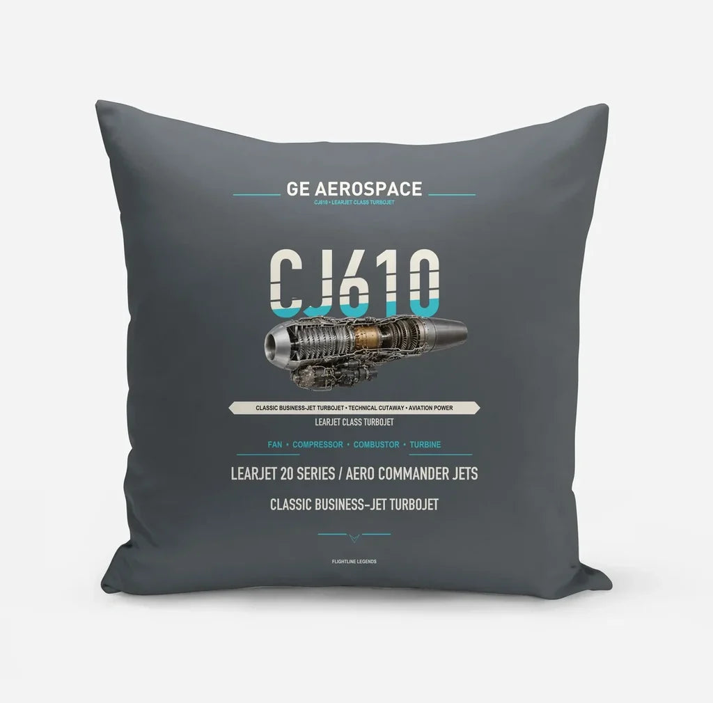 CJ610 design on gray pillow